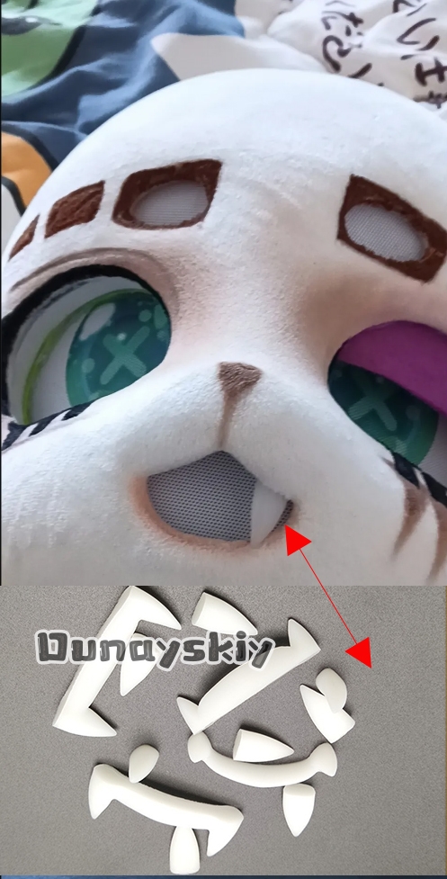 Cosplay Prop 3D Print Settings - Furry impresión 3D Kemono Fursuit dientes