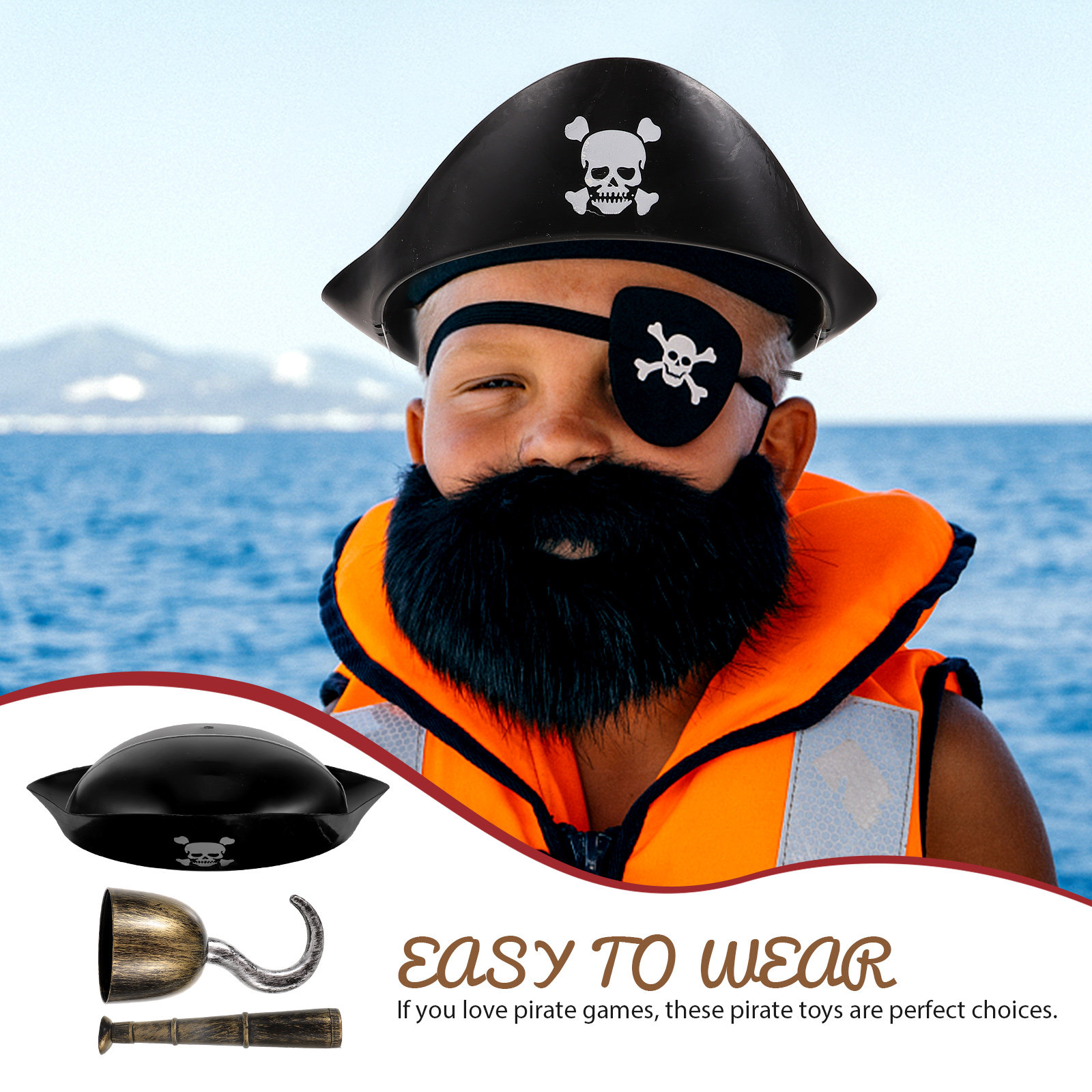 Kit de disfraz de pirata, fáci - Easy Cosplay Prop reseña y precio
